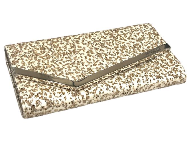 Jimmy Choo Clutch Catena Brillante Emie Bianco - vista 5