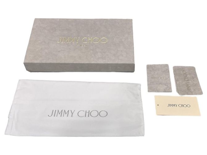 Jimmy Choo Clutch Catena Brillante Emie Bianco - vista 8