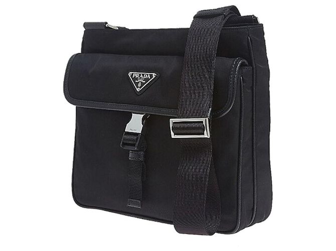 Prada Borsa a tracolla Re-Nylon Saffiano Nero - vista 3