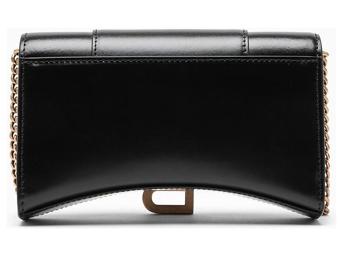 Balenciaga Portafoglio Hourglass a catena Nero - vista 4