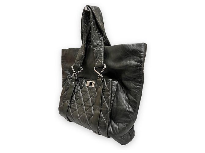 Chanel Borsa Tote Mademoiselle Vintage da Donna in Khaki - vista 3
