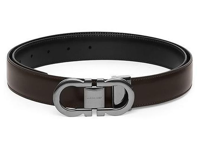 Salvatore Ferragamo Doppelseitiger Herren-Gürtel Braun - Ansicht 3