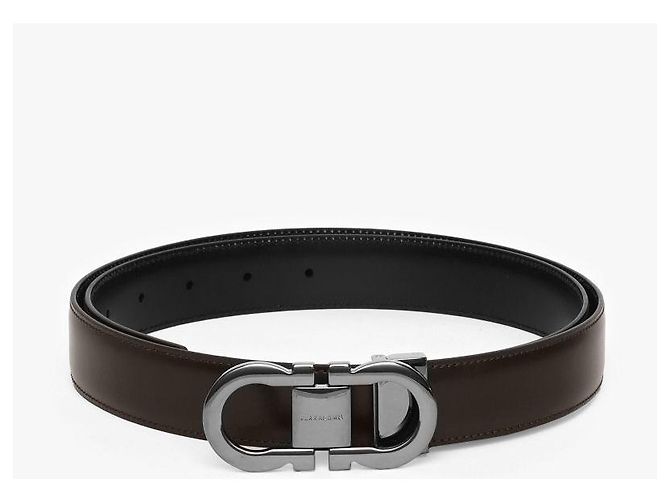 Salvatore Ferragamo Doppelseitiger Herren-Gürtel Braun - Ansicht 5