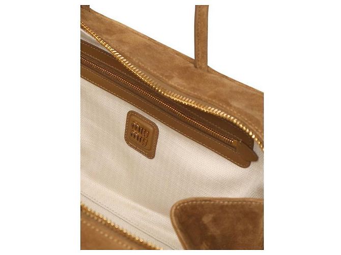Miu Miu Borsa con fiocco in scamosciato Large Verde - vista 10