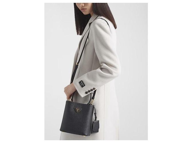 Prada Mini borsa in pelle Saffiano OOD Nero - vista 11