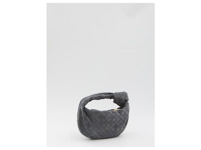 Bottega Veneta Borsa Mini Jodie Intrecciato in Pelle Scamosciata Marrone - vista 5
