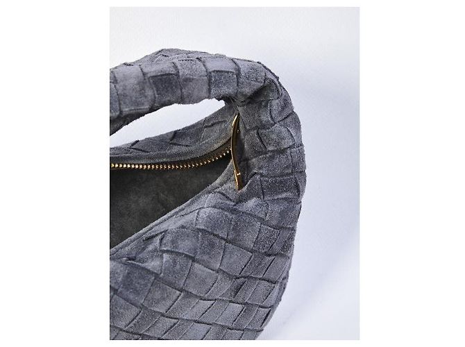 Bottega Veneta Borsa Mini Jodie Intrecciato in Pelle Scamosciata Marrone - vista 7