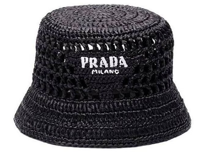 Prada Sombrero bucket de rafia - vista 4