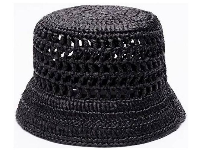 Prada Sombrero bucket de rafia - vista 5