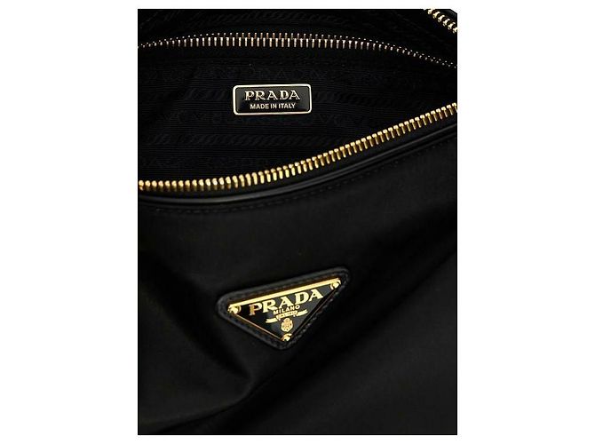Prada Borsa a spalla media in nylon e pelle con chiusura - vista 7