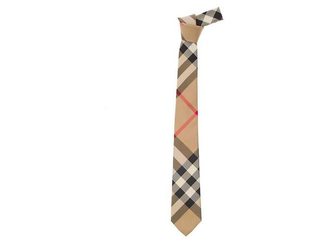 Burberry Classic Check Silk Tie White - view 6