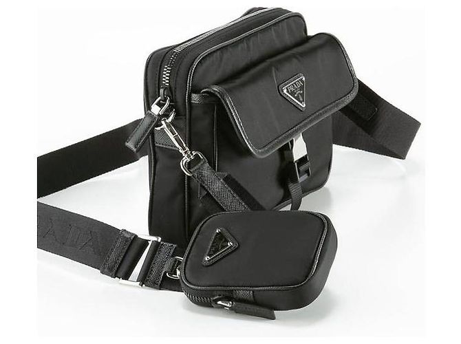 Prada Borsa a spalla in pelle Saffiano XMP Nero - vista 5