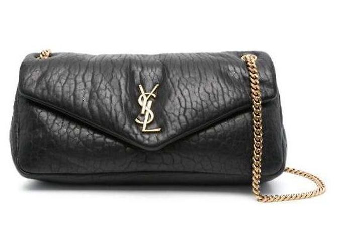 Saint Laurent Borsa media in pelle di agnello grana Nero - vista 4