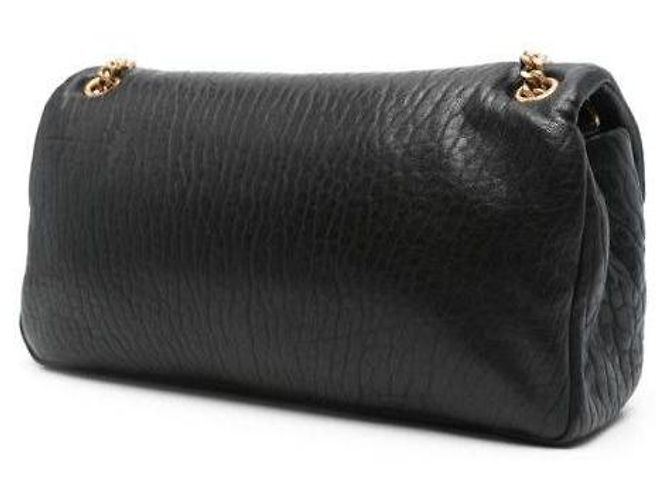 Saint Laurent Borsa media in pelle di agnello grana Nero - vista 5