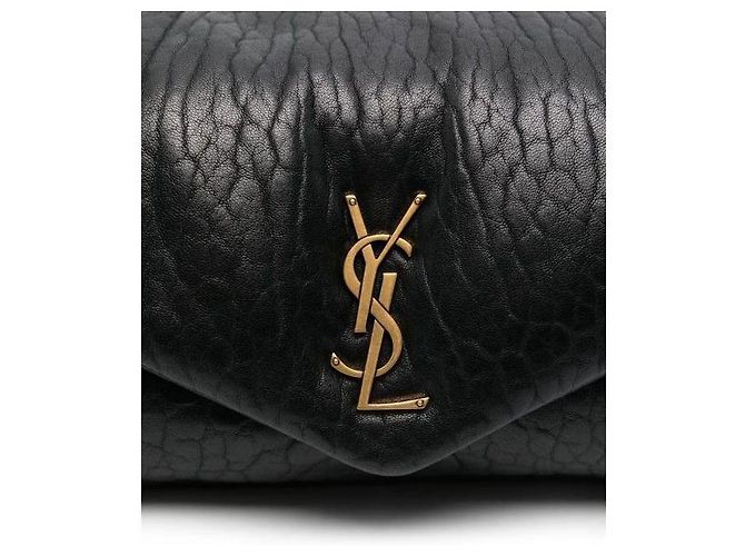 Saint Laurent Borsa media in pelle di agnello grana Nero - vista 6