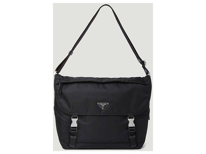 Prada Borsa a Spalla in Pelle Saffiano Re Nylon - vista 5