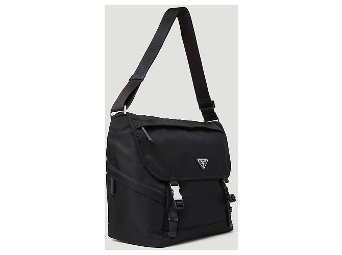 Prada Borsa a Spalla in Pelle Saffiano Re Nylon - vista 6