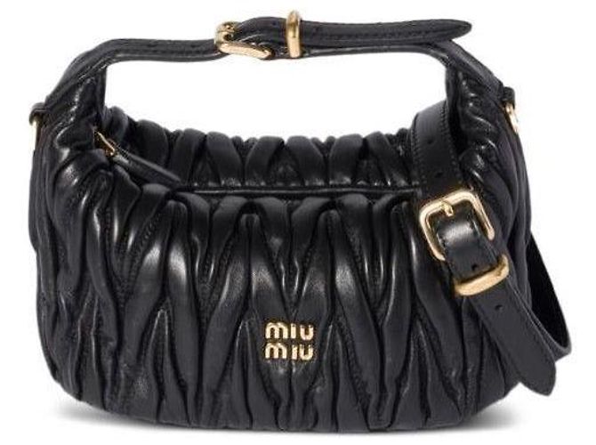 Miu Miu Nappa-Leder Tasche AFPP Schwarz - Ansicht 4