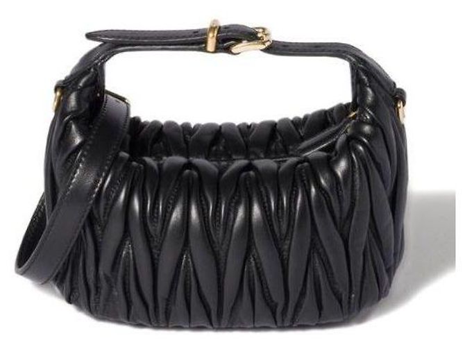 Miu Miu Nappa-Leder Tasche AFPP Schwarz - Ansicht 6