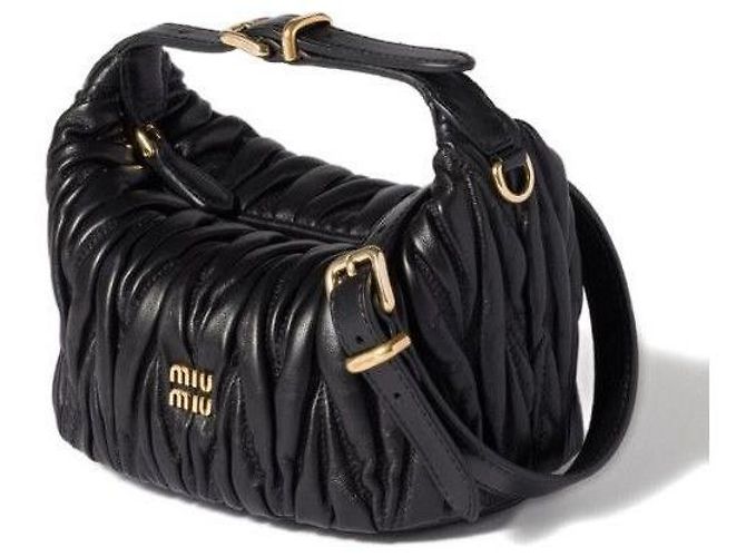 Miu Miu Nappa-Leder Tasche AFPP Schwarz - Ansicht 8
