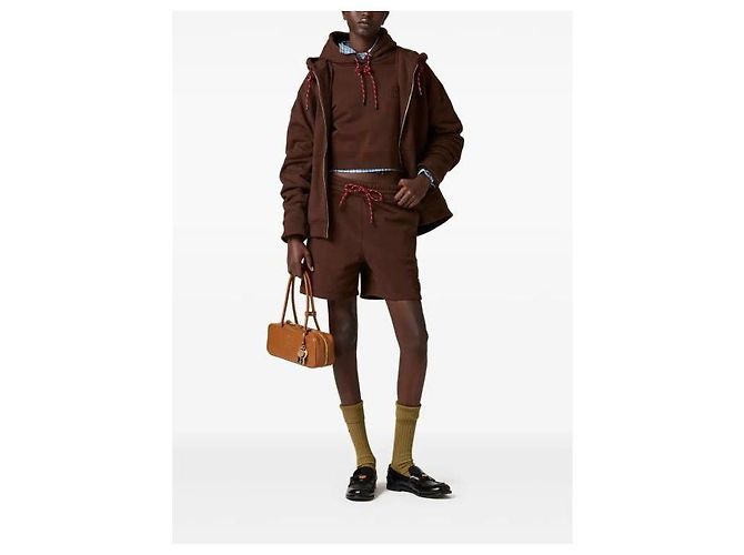 Miu Miu Kleiner Lederbogenbeutel Braun - Ansicht 7