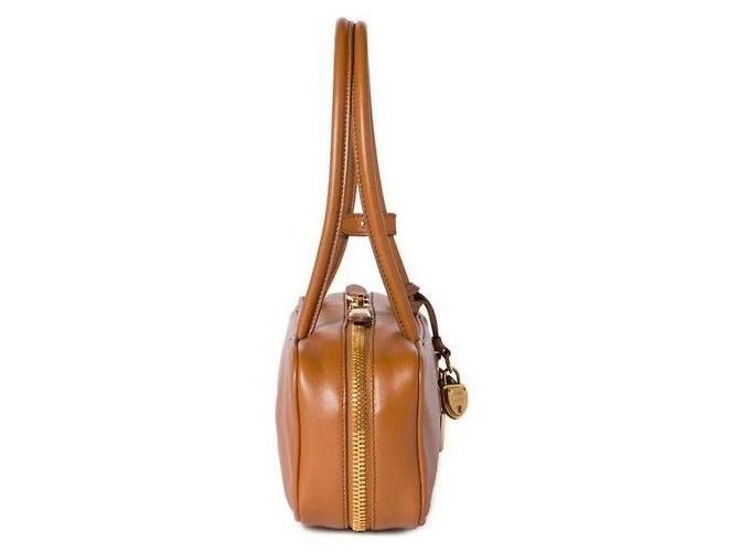 Miu Miu Kleiner Lederbogenbeutel Braun - Ansicht 9