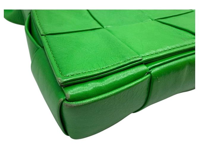 Cassette Bottega Veneta Borsa a tracolla in pelle intrecciata Parricat Verde - vista 6