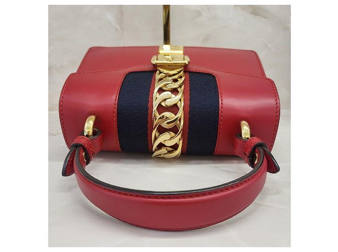 Gucci Sylvie Mini rote Handtasche mit Obergriff - Ansicht 5