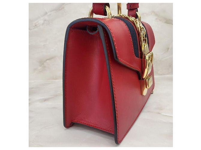 Gucci Sylvie Mini rote Handtasche mit Obergriff - Ansicht 8
