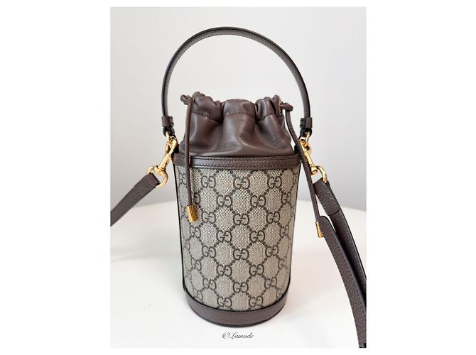 Gucci Mini borsa a secchiello Ophidia Marrone - vista 2