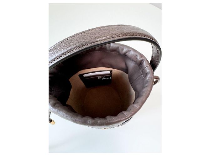 Gucci Mini borsa a secchiello Ophidia Marrone - vista 3