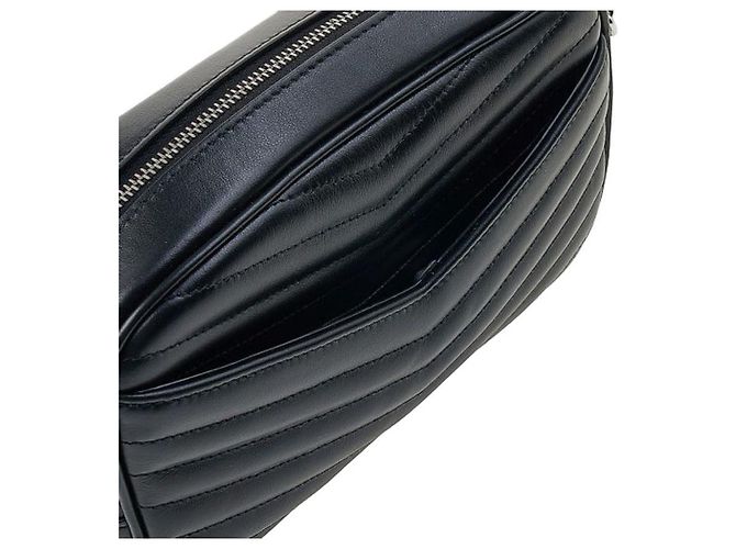 Saint Laurent Borsa a tracolla mini trapuntata con monogramma Nero - vista 12