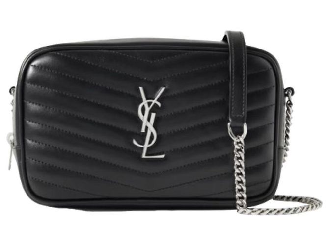 Saint Laurent Borsa a tracolla mini trapuntata con monogramma Nero - vista 2