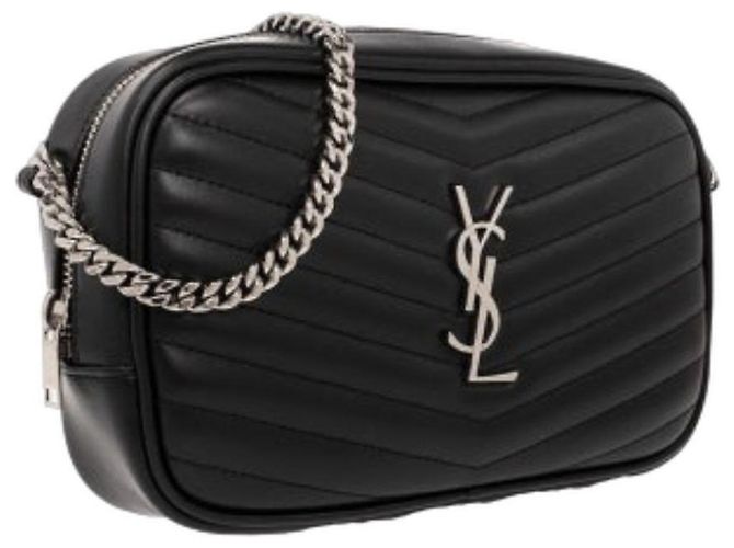 Saint Laurent Borsa a tracolla mini trapuntata con monogramma Nero - vista 4