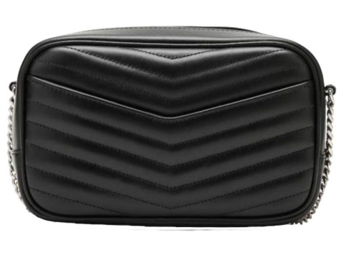 Saint Laurent Borsa a tracolla mini trapuntata con monogramma Nero - vista 5