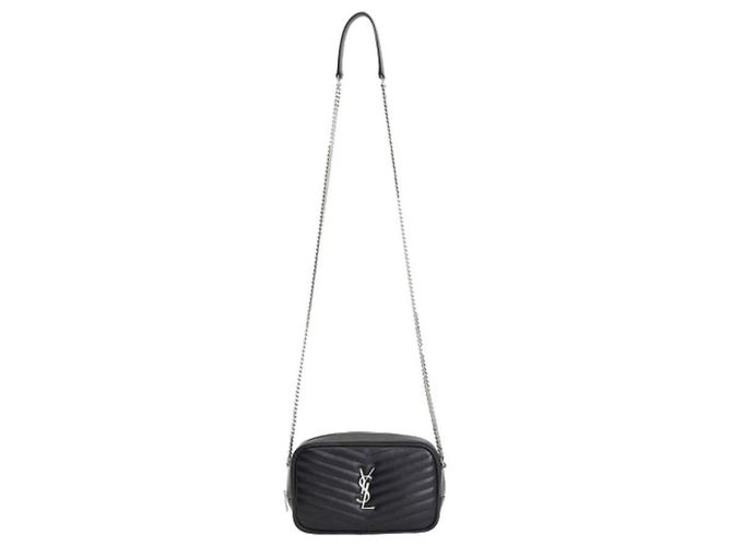 Saint Laurent Borsa a tracolla mini trapuntata con monogramma Nero - vista 7