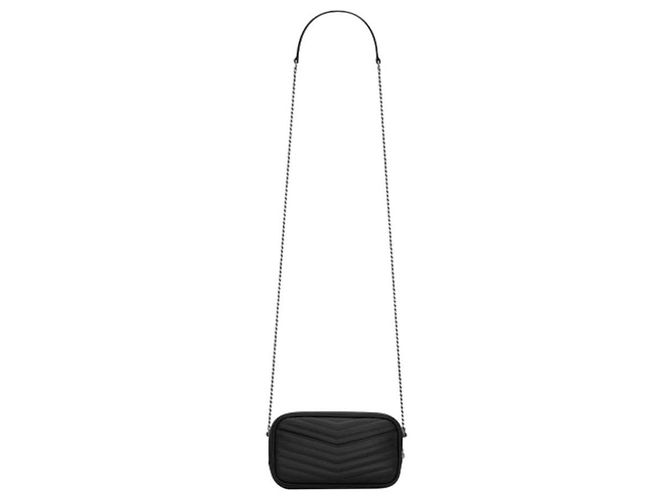 Saint Laurent Borsa a tracolla mini trapuntata con monogramma Nero - vista 8