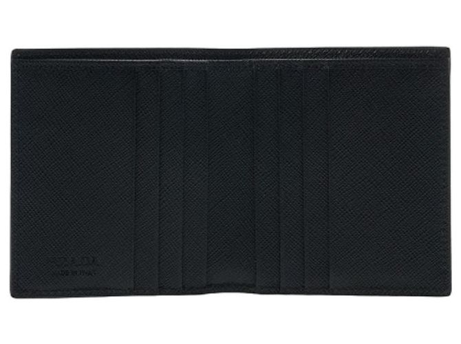 Prada Portafoglio QME in Saffiano Nero con Tocco Argento - vista 5