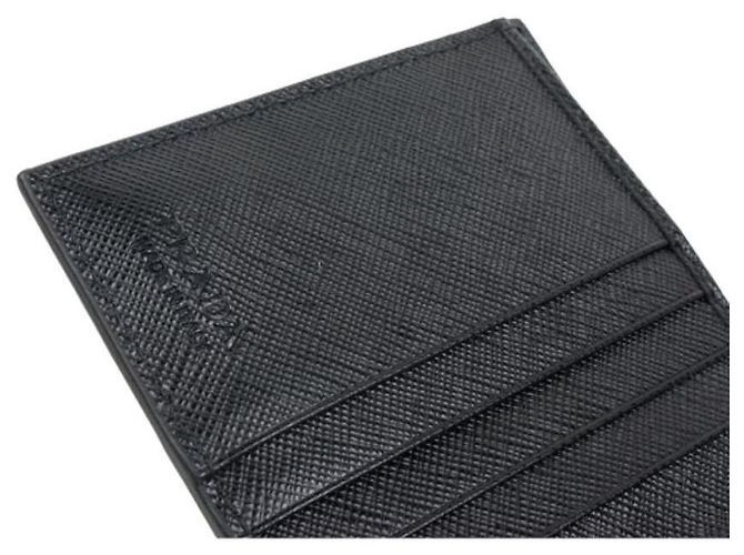 Prada Portafoglio QME in Saffiano Nero con Tocco Argento - vista 9