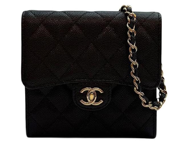 Chanel Mini borsa con zip Caviar Classic Chain Nera Nero - vista 2
