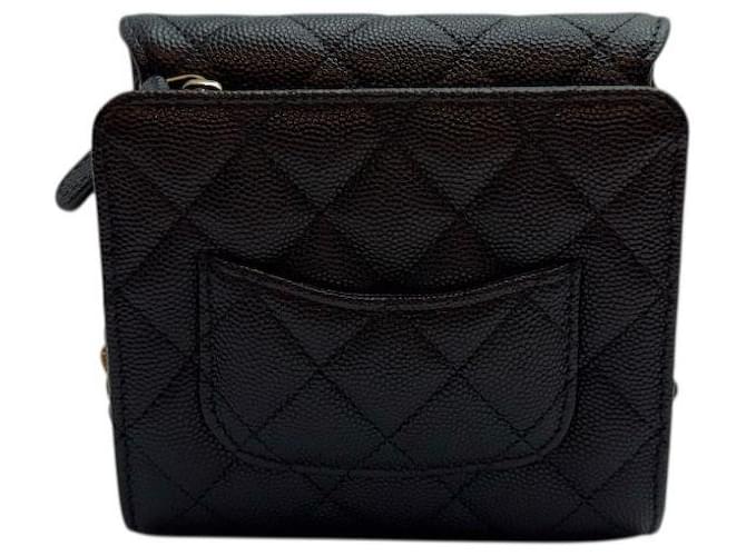 Chanel Mini borsa con zip Caviar Classic Chain Nera Nero - vista 4