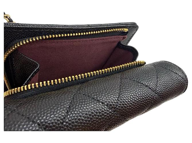 Chanel Mini borsa con zip Caviar Classic Chain Nera Nero - vista 8