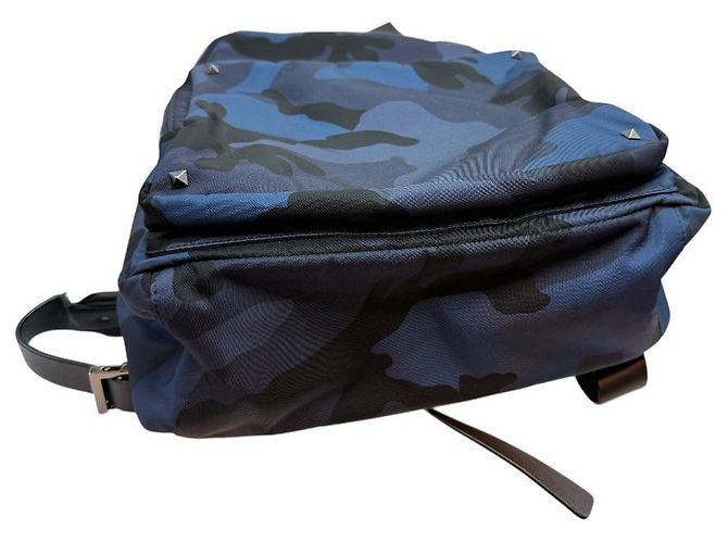 Valentino Rockstud Nylon Camouflage Rucksack Navy Blau - Ansicht 5