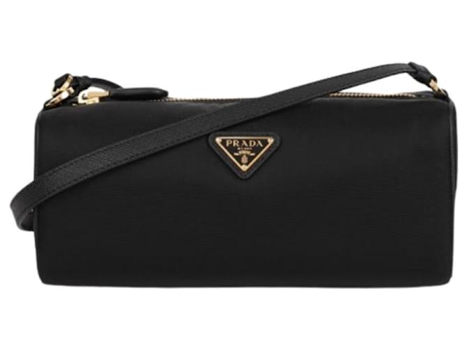 Prada Bolsa de Ombro com Logo Triangular Preto - vista 2