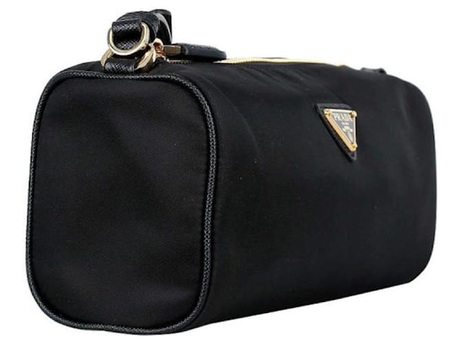 Prada Bolsa de Ombro com Logo Triangular Preto - vista 5