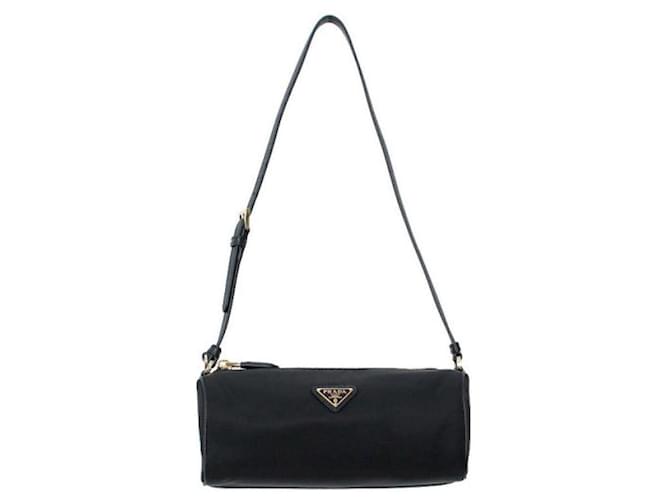 Prada Bolsa de Ombro com Logo Triangular Preto - vista 6