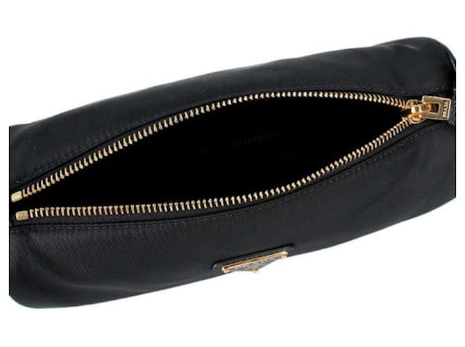 Prada Bolsa de Ombro com Logo Triangular Preto - vista 7