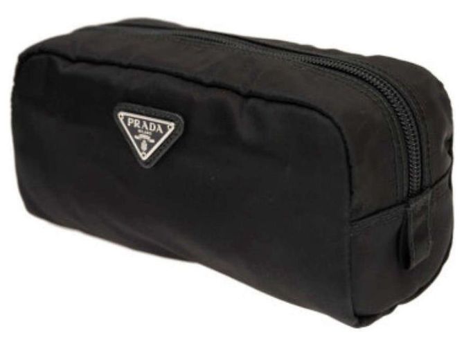 Prada Pochette Media Logo Triangolo Tesuto Nero - vista 2