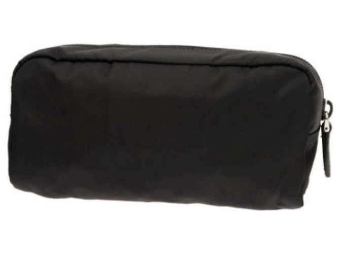 Prada Pochette Media Logo Triangolo Tesuto Nero - vista 3