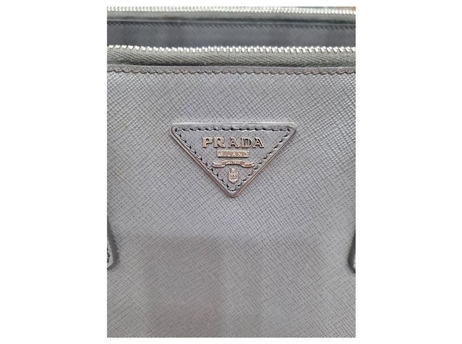 Prada Borsa tote e borsa a spalla Saffiano Lux grigia Marrone - vista 18